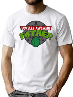 Turtley Awesome Father Awesome Fathers Day Premium Heavyweight Cotton T-Shirt - Black