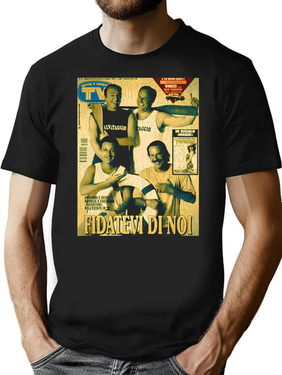Tv Sorrisi E Canzoni - Vintage Italian Magazine Cover Bootleg Graphic T-Shirt - Black