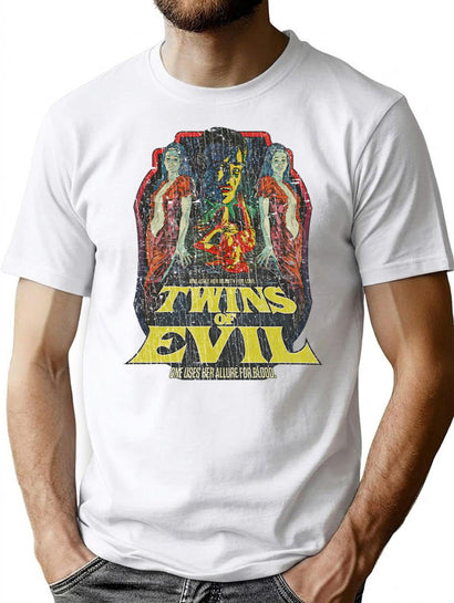 Twins Of Evil 1971 T-Shirt for Men & Women, T-Shirts Graphic Tee - Black