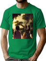 Two Fantasy Lovers And An Anime Onlooker - Experimental Mixed Style Art Bootleg Graphic T-Shirt - Green
