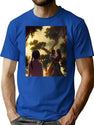Two Fantasy Lovers And An Anime Onlooker - Experimental Mixed Style Art Bootleg Graphic T-Shirt - Blue
