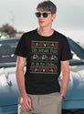 Ugly Christmas Sweater Ride Bike Cyclist T-Shirt for Men & Women, T-Shirts Graphic Tee - Navy