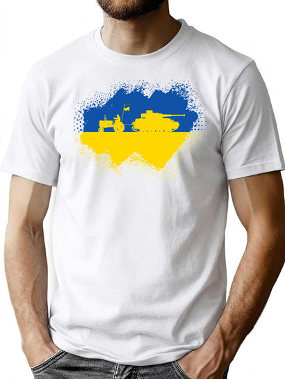 Ukraine Tractor Freedom T-Shirt for Men & Women, T-Shirts Graphic Tee - Black