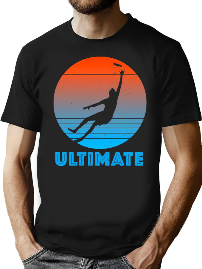 Ultimate Frisbee Sport Flying Disc T-Shirt for Men & Women, T-Shirts Graphic Tee - Black