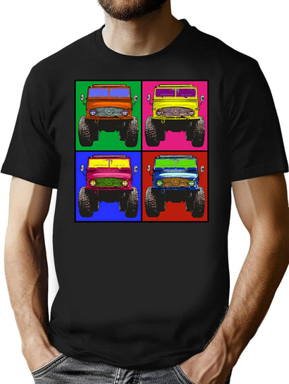 Unimog - Pop Art T-Shirt for Men & Women, T-Shirts Graphic Tee - Black