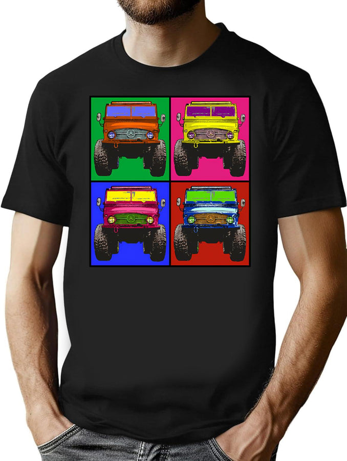 Unimog - Pop Art T-Shirt for Men & Women, T-Shirts Graphic Tee - Black