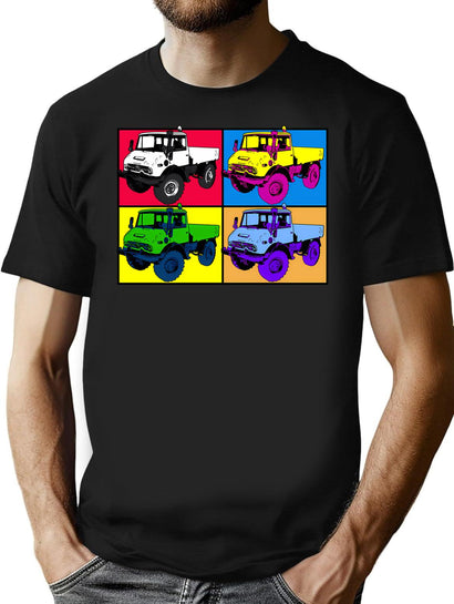 Unimog Popart T-Shirt for Men & Women, T-Shirts Graphic Tee - Black