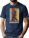 Unofficial Sasqualogist Retro Vintage Funny Bigfoot T-Shirt for Men & Women, T-Shirts Graphic Tee - Navy