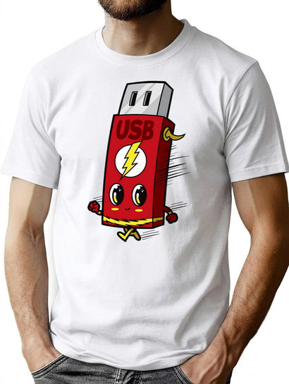 Usb Flash Drive T-Shirt for Men & Women, T-Shirts Graphic Tee - Black