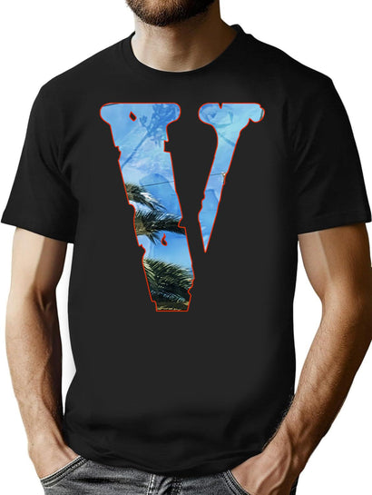 V V Alone V Lone Hypebeast Stock X Street Wear Fake Knock Off Bootleg Graphic T-Shirt - Black
