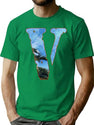 V V Alone V Lone Hypebeast Stock X Street Wear Fake Knock Off Bootleg Graphic T-Shirt - Green