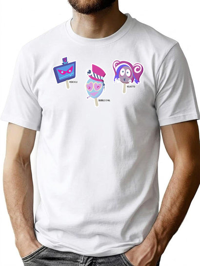 Vees Vox Valentino Velvet Hazbin Hotel - Popsicle Classic Premium Heavyweight Cotton T-Shirt - Black