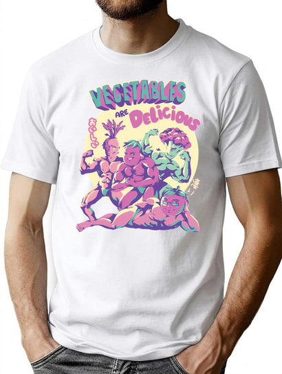 Vegetables Are Delicious T-Shirt for Men & Women, T-Shirts Graphic Tee - Black