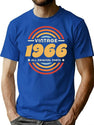 Vintage 1966 T-Shirt for Men & Women, T-Shirts Graphic Tee - Blue