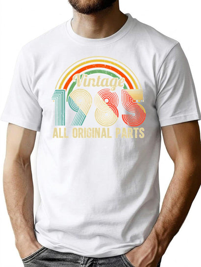 Vintage 1985 Original Parts Funny Best Of 1985 Birthday Cool T-Shirt for Men & Women, T-Shirts Graphic Tee - Black
