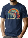 Vintage 1985 Original Parts Funny Best Of 1985 Birthday Cool T-Shirt for Men & Women, T-Shirts Graphic Tee - Navy