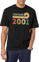 Vintage 2001 22Nd Birthday - Born In 2001 T-Shirt for Men & Women, T-Shirts Graphic Tee - White