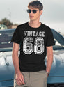 Vintage 68 2068 1968 T-Shirt Birthday Gift Age Year Old Boy Girl Cute Funny Man Woman Jersey Style T-Shirt for Men & Women, T-Shirts Graphic Tee - Navy