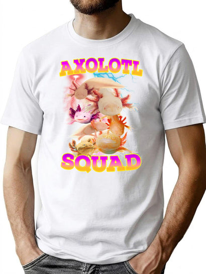 Vintage 90S Retro Bootleg Tribute Axolotl Squad Bootleg Graphic T-Shirt - Black