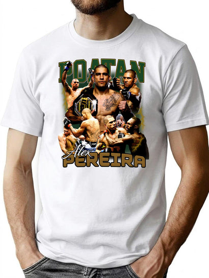 Vintage Alex Pereira Retro 90S Boxer Bootleg Graphic Style Bootleg Graphic T-Shirt - Black