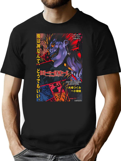 Vintage Anime T-Shirt for Men & Women, T-Shirts Graphic Tee - Black
