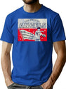 Vintage Baseball Angels Tin Sign Worn T-Shirt for Men & Women, T-Shirts Graphic Tee - Blue