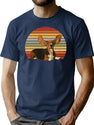Vintage Basset Hound Retro Basset Hound Dog Basset Mom Basset Dad Sunset T-Shirt for Men & Women, T-Shirts Graphic Tee - Navy