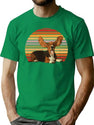 Vintage Basset Hound Retro Basset Hound Dog Basset Mom Basset Dad Sunset T-Shirt for Men & Women, T-Shirts Graphic Tee - Green