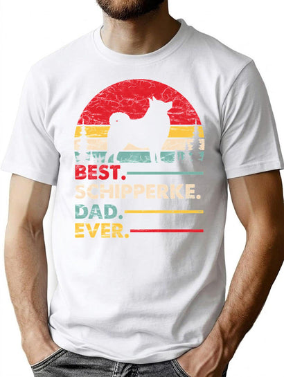 Vintage Best Schipperke Dad Ever T-Shirt for Men & Women, T-Shirts Graphic Tee - Black