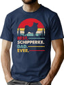Vintage Best Schipperke Dad Ever T-Shirt for Men & Women, T-Shirts Graphic Tee - Navy