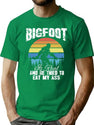 Vintage Bigfoot Is Real And He Tried To Eat My Ass T-Shirt for Men & Women, T-Shirts Graphic Tee - Green