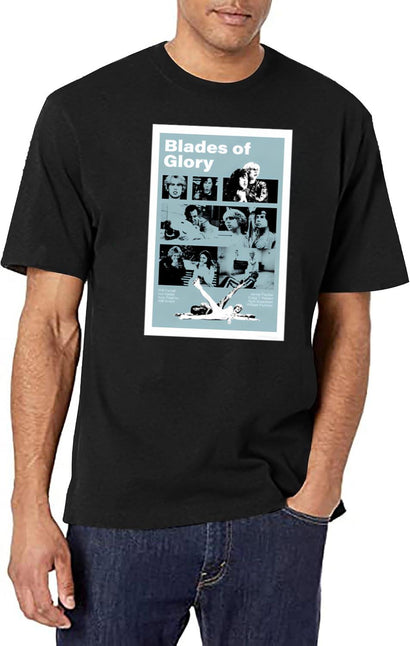 Vintage Blades Of Glory Poster T-Shirt for Men & Women, T-Shirts Graphic Tee - Black