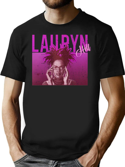 Vintage Bootleg Lauryn Music Hill - Distressed Bootleg Graphic T-Shirt - Black
