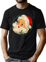 Vintage Christmas Santa Claus Face Old Fashioned T-Shirt for Men & Women, T-Shirts Graphic Tee - Green