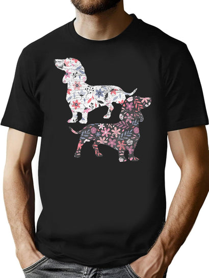 Vintage Dachshund T-Shirt for Men & Women, T-Shirts Graphic Tee - Black
