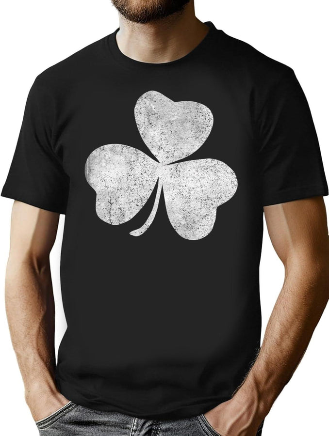 Vintage Distressed Shamrock St. Patrick'S Day T-Shirt for Men & Women, T-Shirts Graphic Tee - Black