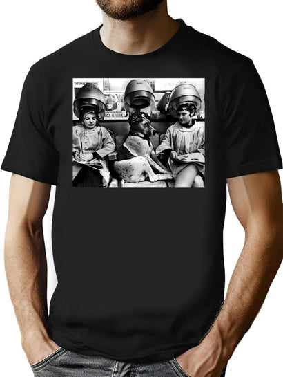 Vintage Dog Cute Photo Dachshund Dogs Retro Pet Barber T-Shirt for Men & Women, T-Shirts Graphic Tee - Black