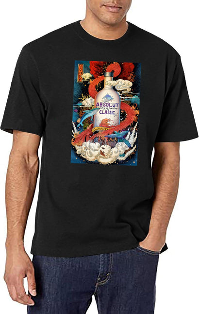 Vintage Drink Cold Poster T-Shirt for Men & Women, T-Shirts Graphic Tee - Black