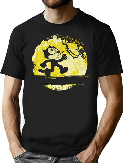 Vintage Felix Circle No Worries T-Shirt for Men & Women, T-Shirts Graphic Tee - Black