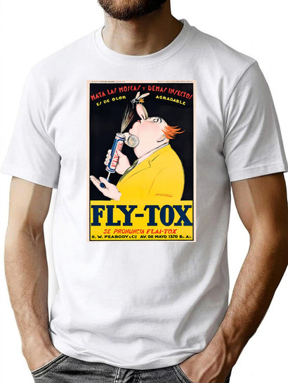 Vintage Fly Spray Insecticide Poster T-Shirt for Men & Women, T-Shirts Graphic Tee - Black