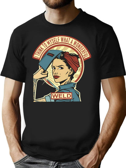 Vintage Funny Vintage Welder Gift T-Shirt for Men & Women, T-Shirts Graphic Tee - Black