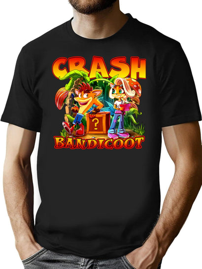Vintage Game Crash T-Shirt for Men & Women, T-Shirts Graphic Tee - Black