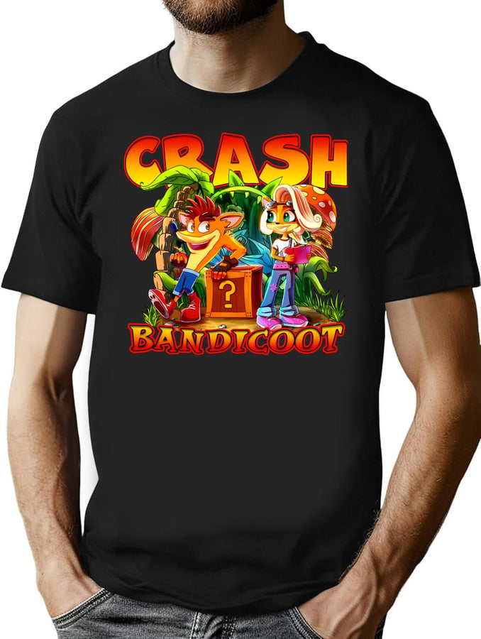 Vintage Game Crash T-Shirt for Men & Women, T-Shirts Graphic Tee - Black
