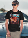 Vintage Greg Davies Bootleg Style T-Shirt for Men & Women, T-Shirts Graphic Tee - Navy