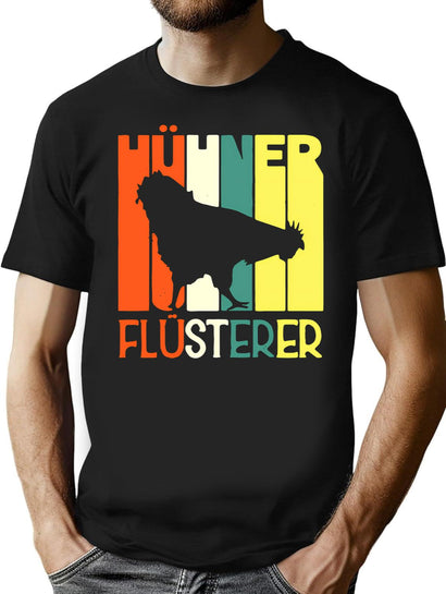 Vintage Huhner Flusterer Funny T-Shirt for Men & Women, T-Shirts Graphic Tee - Black
