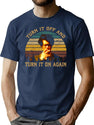 Vintage It Arts Crowd Sitcom - Turn It Off And Turn It On Again T-Shirt for Men & Women, T-Shirts Graphic Tee - Navy