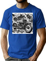 Vintage Motorcycles T-Shirt for Men & Women, T-Shirts Graphic Tee - Blue