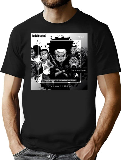 Vintage Movie - Vintage Adult Animated T-Shirt for Men & Women, T-Shirts Graphic Tee - Black