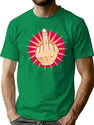 Vintage Pop Art Style Middle Finger Up Hand Gesture. T-Shirt for Men & Women, T-Shirts Graphic Tee - Green