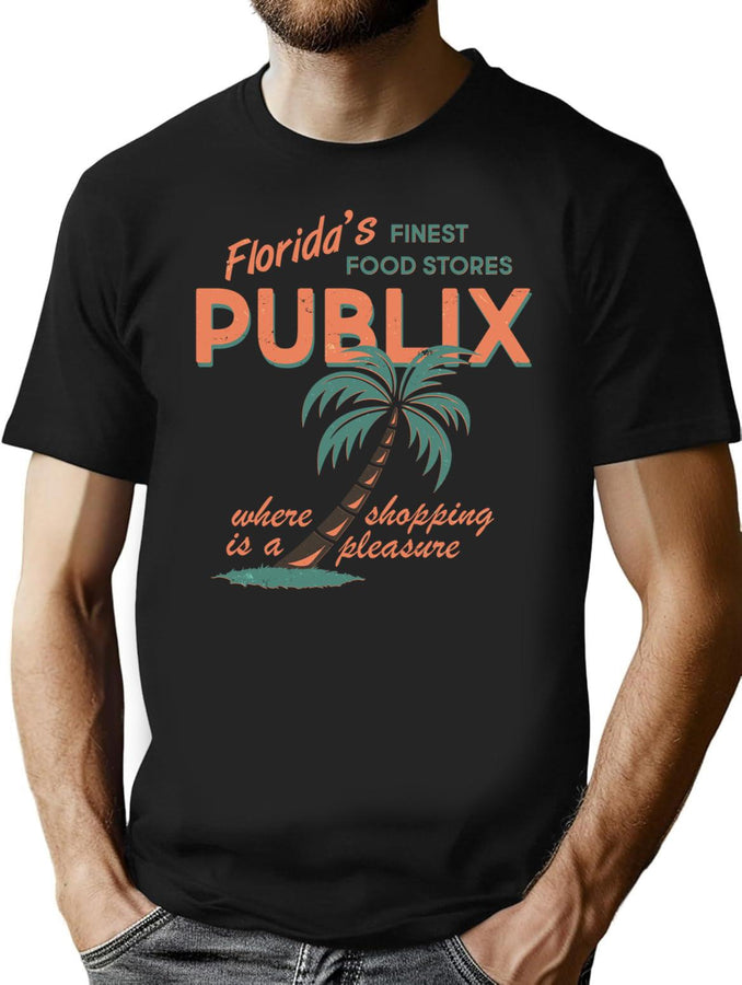 Vintage Publix Florida's Finest Food Stores Premium Heavyweight Cotton T-Shirt - Black